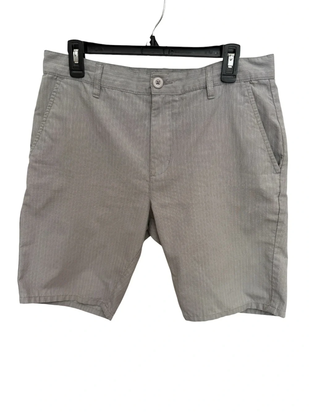 RVCA Men’s Chino Shorts Size 32 Gray Pinstripe Flat Front Casual Golf